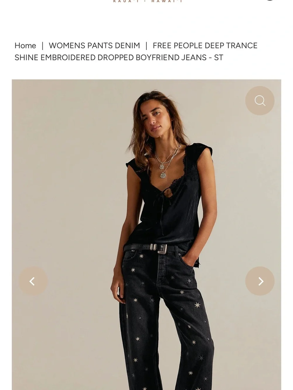Free People Black Star-Embroidered Boyfriend Jeans AMAZING LOWEST PRICE⭐️⭐️